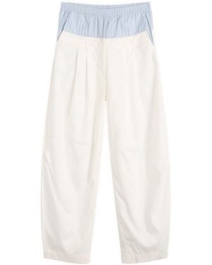 Stel Layered Wide Barrow Leg Pants - White