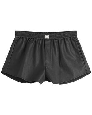 Maison Margiela Mm6 Leather Boxer Shorts - Black