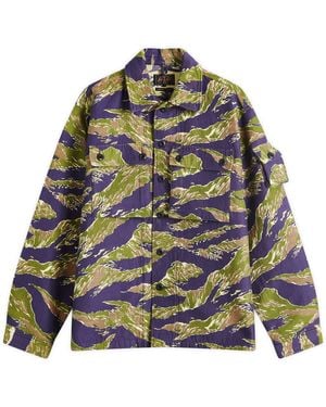 Beams Plus Mil Tiger Camo Shirt Jacket - Green