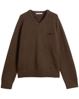 Acne Studios Kaybe Richard Yak V Neck Sweater - Brown