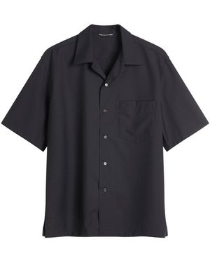AURALEE Super Fine Tropical Wool Half Sleeved Shirt - Black