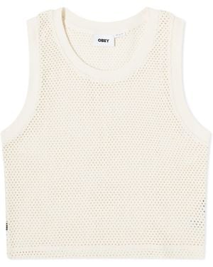 Obey Hudson Mesh Tank Top - Natural