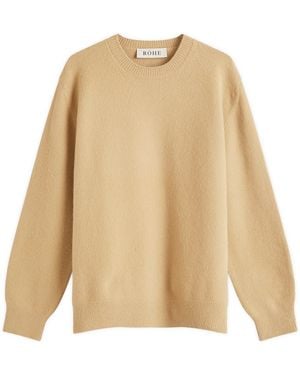 Rohe Relaxed Boiled Wool Crew Neck Jumper - Natural