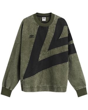 Umbro Washed Diamond Drill Sweatshirt - Green