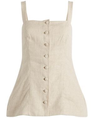 Faithfull the Brand Corbiere Linen Vest - Natural