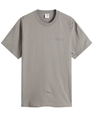 POLAR SKATE Stroke Logo Contrast T-Shirt - Grey