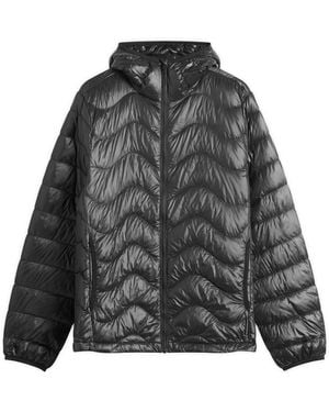 Purple Mountain Observatory Waves Hooded Puffa Jacket - Grey