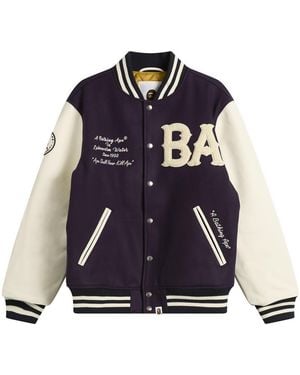 A Bathing Ape Varsity Jacket - Blue