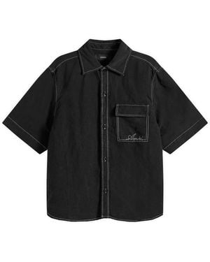 Amiri Script Linen Shirt - Black