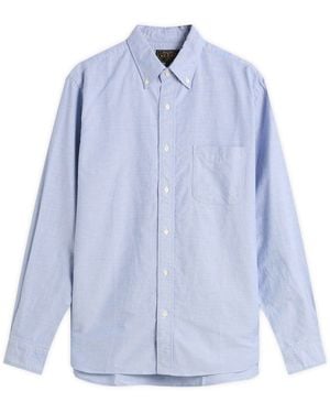 Beams Plus Button Down Oxford Shirt - Blue
