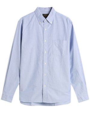 Beams Plus Button Down Oxford Shirt - Blue