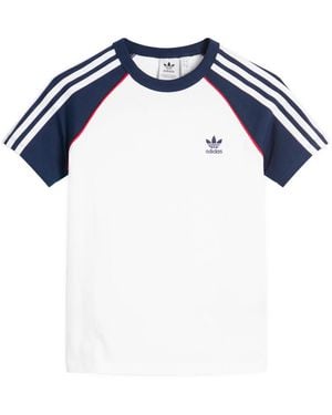 adidas Adicolor 3-Stripes Raglan Slim T-Shirt - Blue