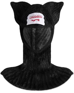 Charles Jeffrey Fluffy Ears Balaclava - Black