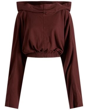 Rick Owens Cropped Hooded Tunic - Brown
