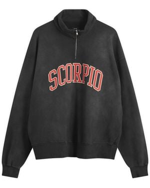 Beams Plus Fade Souvenir Half Zip Sweatshirt - Black
