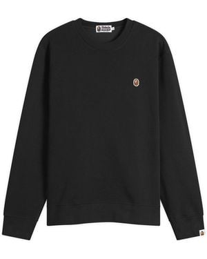 A Bathing Ape One Point Crew Neck Sweatshirt - Black