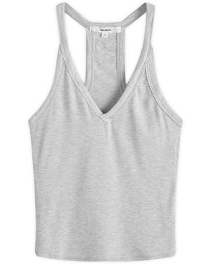 Joah Brown V-Neck Racerback Tank Top - Grey