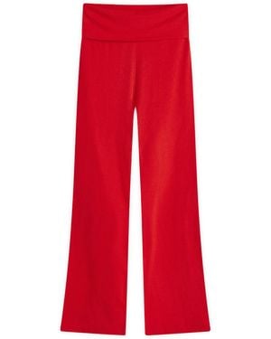 Skims Cotton Jersey Foldover Pant - Red