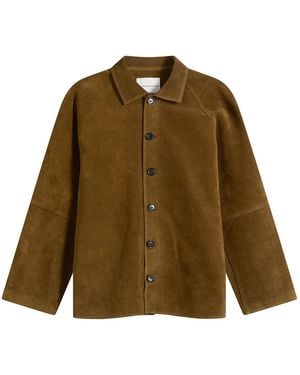 Studio Nicholson Bowe Suede Overshirt - Green