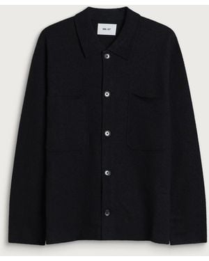 NN07 Jonas Bolied Wool Overshirt - Black