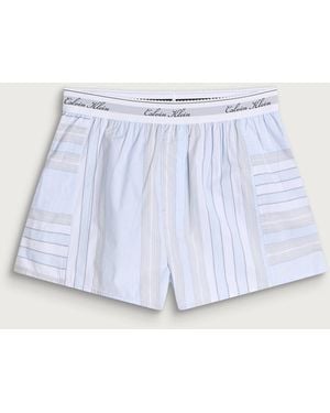 Calvin Klein Poplin Script Short - White