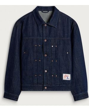 Dime Pleated Denim Jacket - Blue