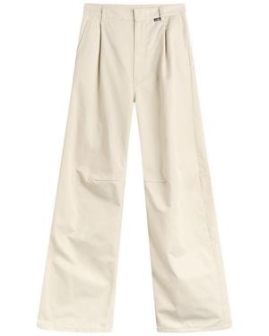 Maison Margiela Mm6 Pleat Front Wide Leg Trousers - Natural