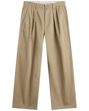 Beams Plus New Wide Pleated Chino - Natural