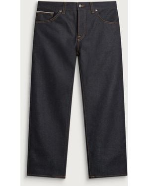 Nudie Jeans Solid Ollie Straight Leg Selvedge Denim Jeans - Blue