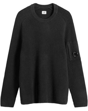 C.P. Company Full Rib Crew Neck Jumper - Black
