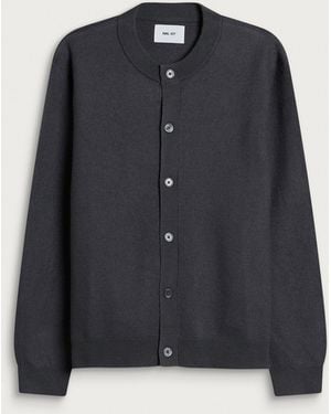 NN07 Jasper Boiled Wool Crew Cardigan - Blue