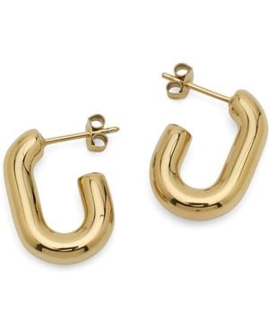 Missoma Chubby Oval Small Hoop Earrings - Metallic