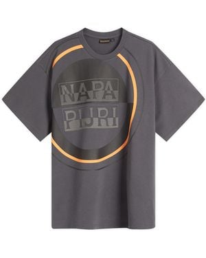 Napapijri Premium Macro Dimension Print T-Shirt - Grey