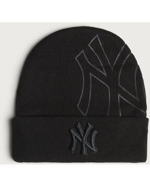 KTZ New York Yankees Oversize Logo Beanie Hat - Black