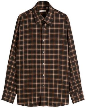 Carter Young Plaid Business Shirt - Brown