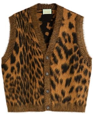 Aries Brushed Leopard Vest - Brown