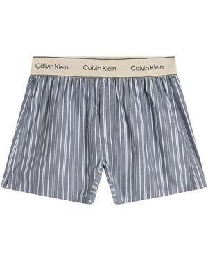 Calvin Klein Heritage Cotton Poplin Sleep Short - Blue