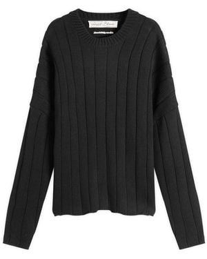 About Blank Large Rib Knit Crew - Black