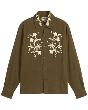Kartik Research Embroidered Western Shirt - Green