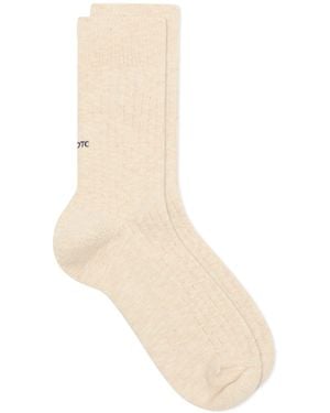 RoToTo Organic Cotton Slub Crew Sock - Natural
