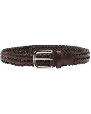 Anderson's Andersons Narrow Woven Leather Belt - Brown