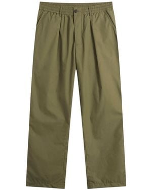 Universal Works Recycled Poly Tech Pleated Track Pant - Green