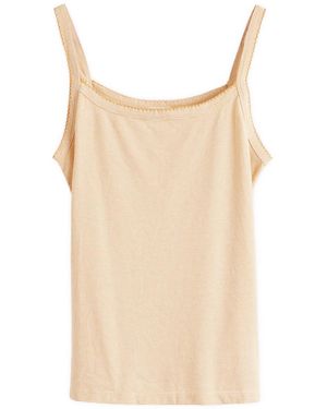 DONNI. Jersey Stripe Spaghetti Tank Top - Natural