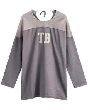 Beams Boy Logo Football Long Sleeve T-Shirt - Gray