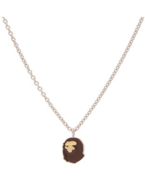 A Bathing Ape Ape Head Necklace - Metallic