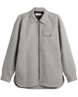 Dries Van Noten Double Faced Gingham Shirt Jacket - Gray