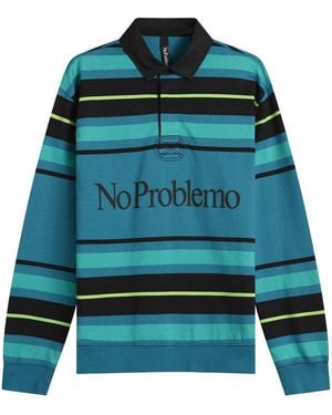 No Problemo Striped Rugby Shirt - Blue