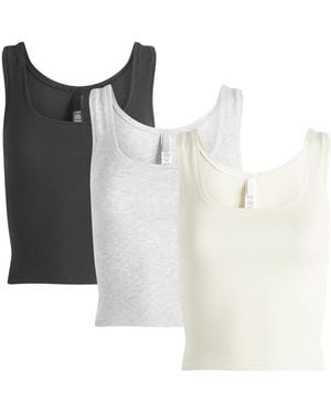 Skims Cotton Rib Bundle Tank - White