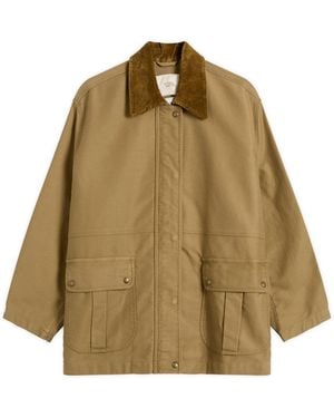 NOTHING WRITTEN Mole Skin Hunting Cotton Jacket - Brown