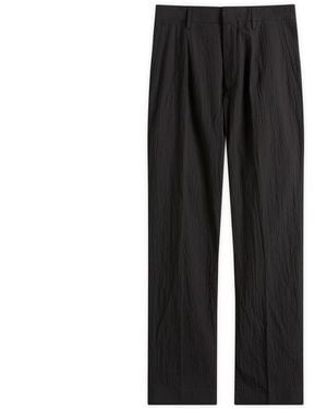 NN07 Bill Pleated Seersucker Trousers - Grey